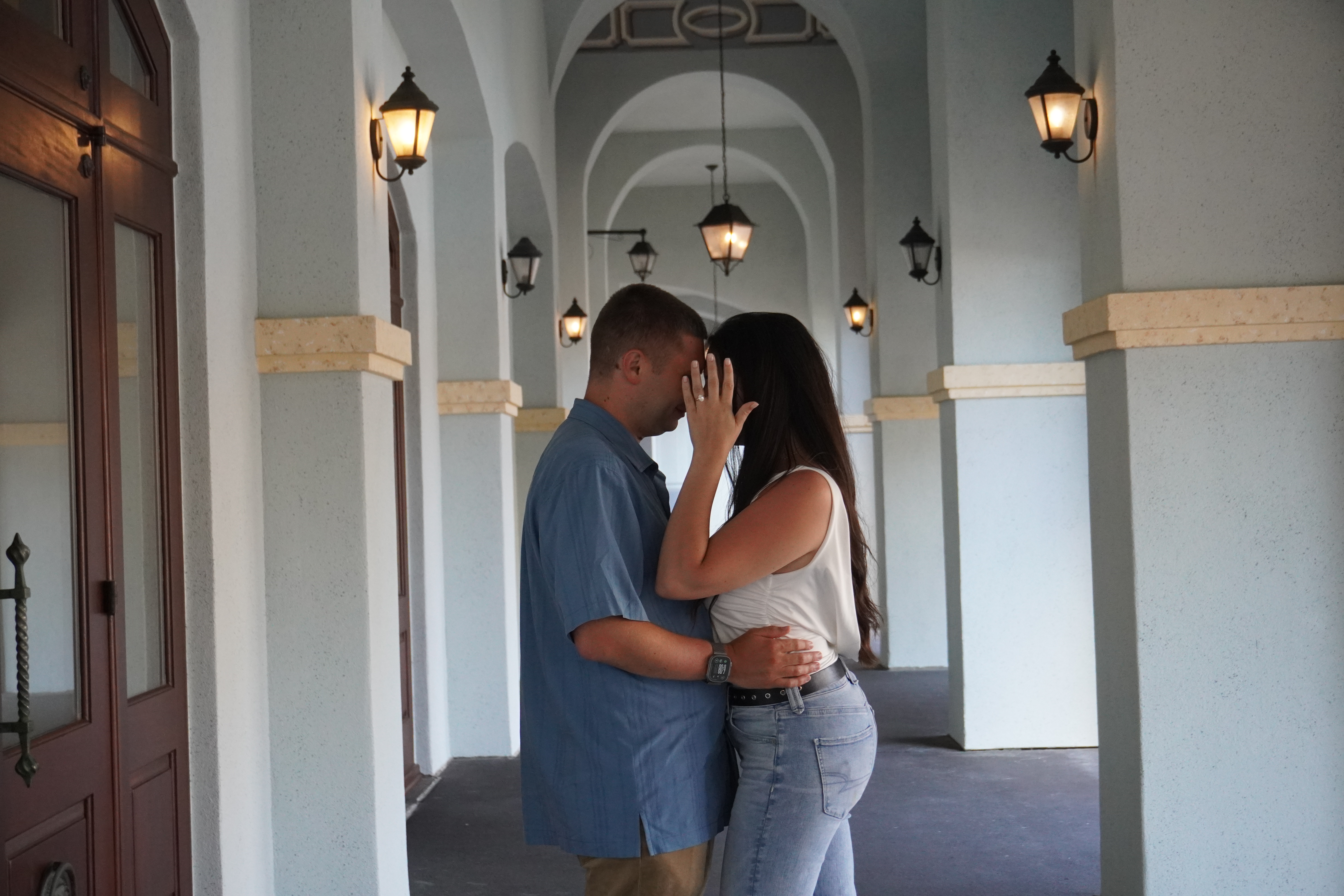 Michael and Clarissa together outdoors